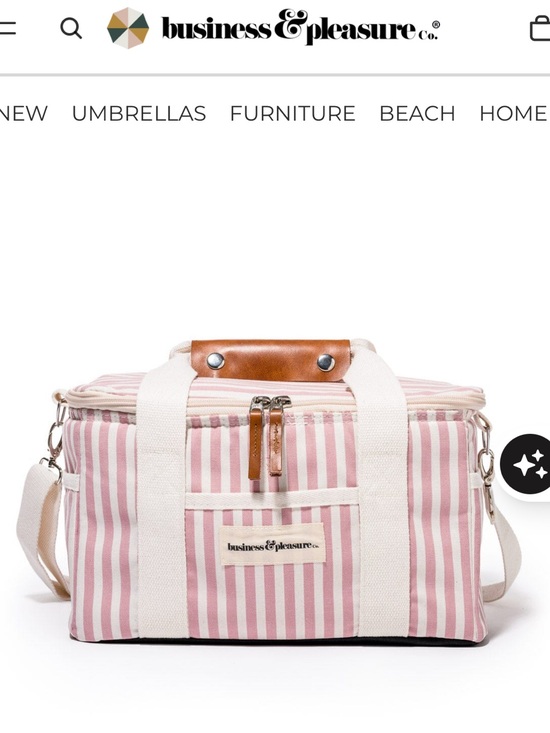 Business & Pleasure Co. Handbags - business & pleasure Striped Pink Canvas cooler Bag